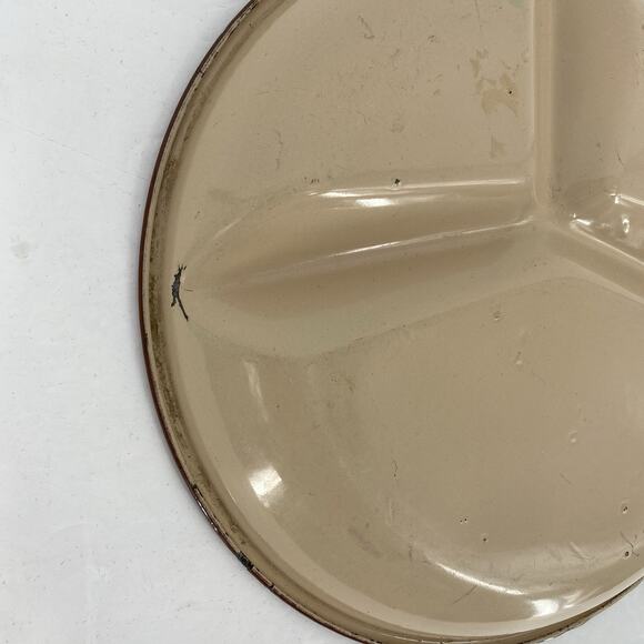 Fred Roberts Antique Western Enamelware Divided Dinner Plate - Picture 8 of 8